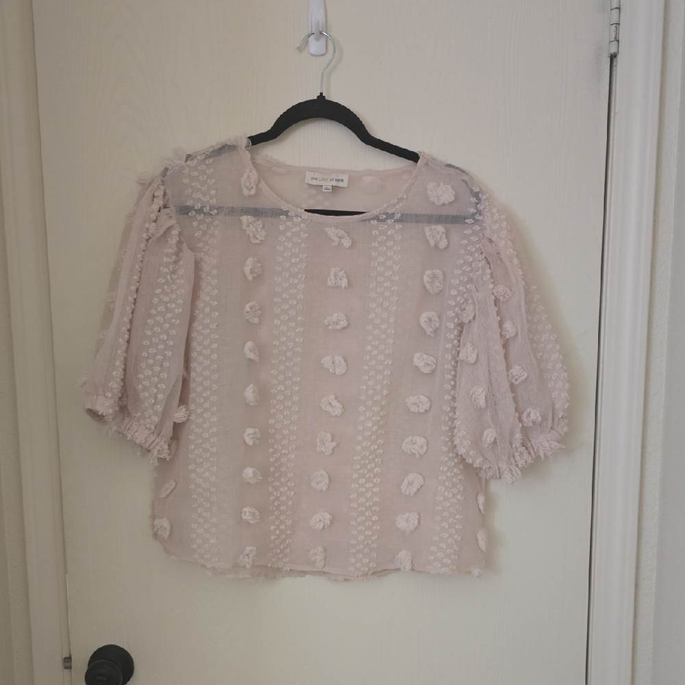 Chic Blush Textured Women's Blouse